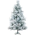 Almo Fulfillment Services Llc Fraser Hill Farm Artificial Christmas Tree - 9 Ft. Flocked Snowy Pine - Clear LED String Lighting FFSN090-5SN